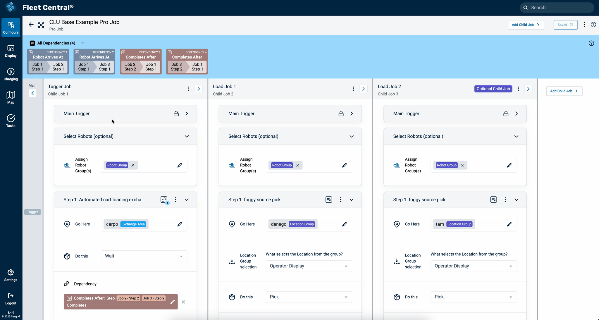 Screen recording of the colour-coded dependency bar above the workspace